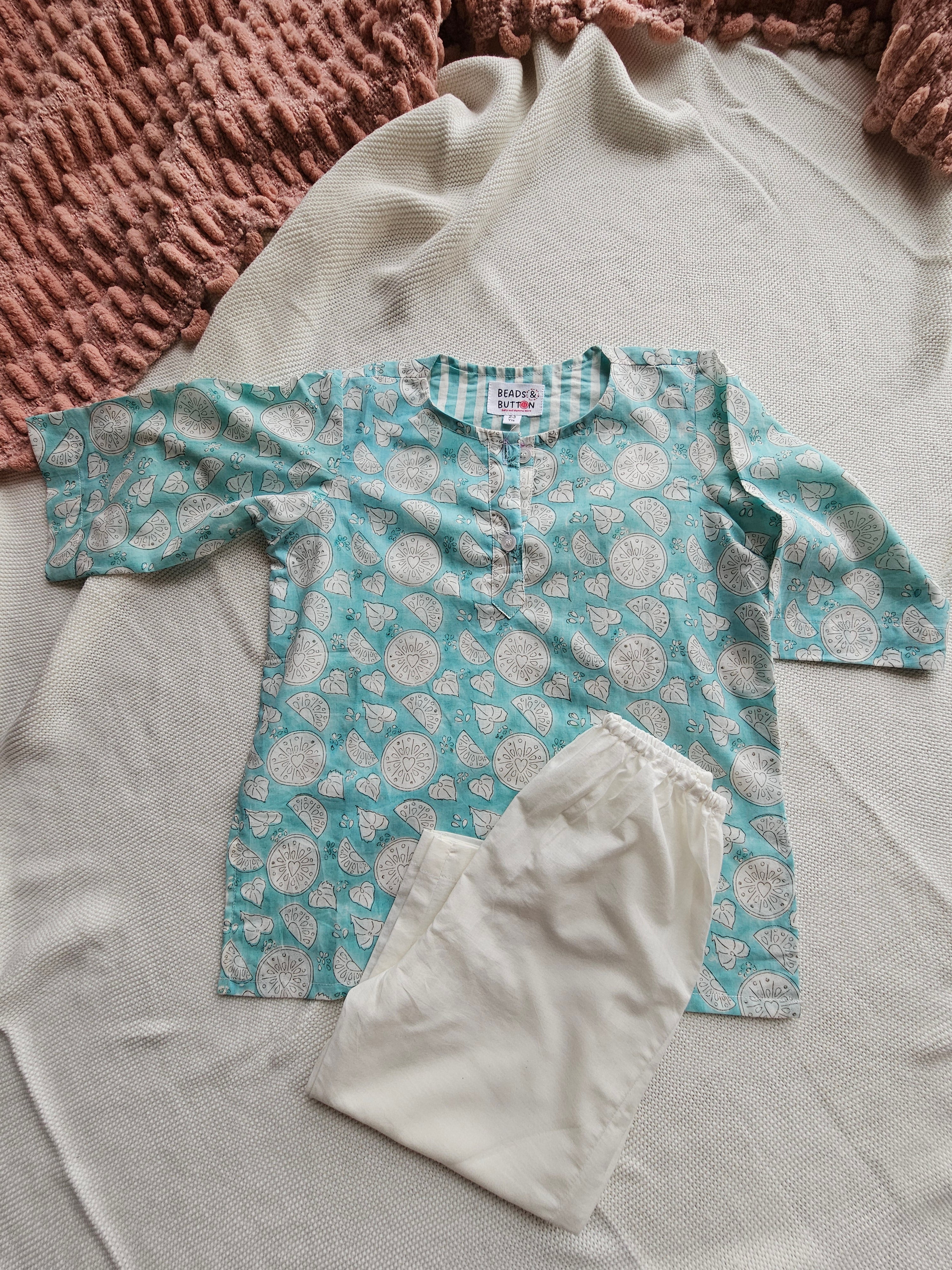 Blue Jello Mellow Kurta Pajama set