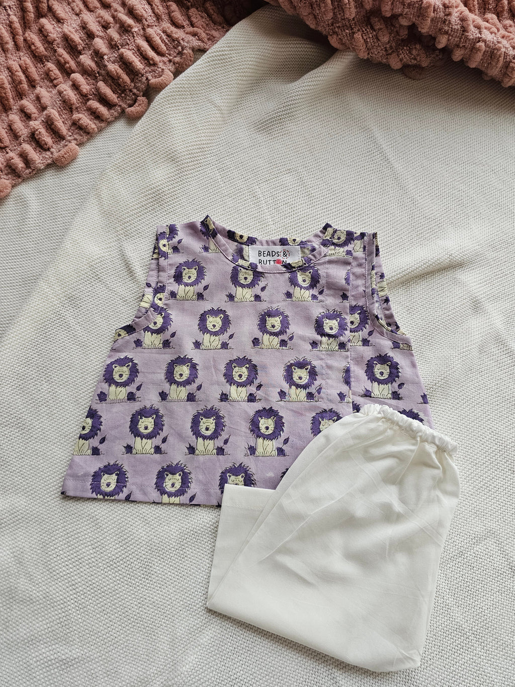 Purple Sher Bachha Jhabla Set