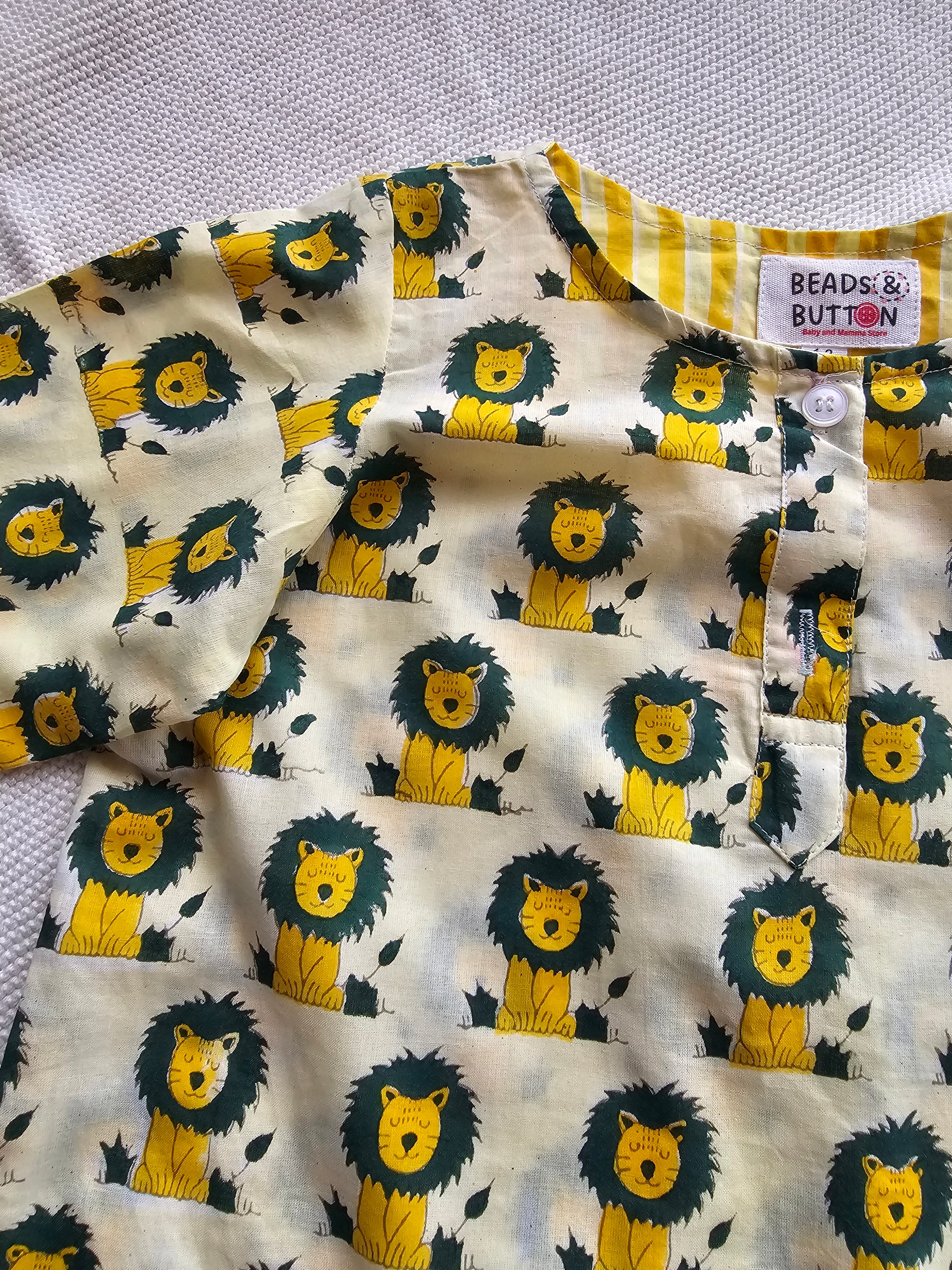 Green Sher Bachha Kurta Pajama Set