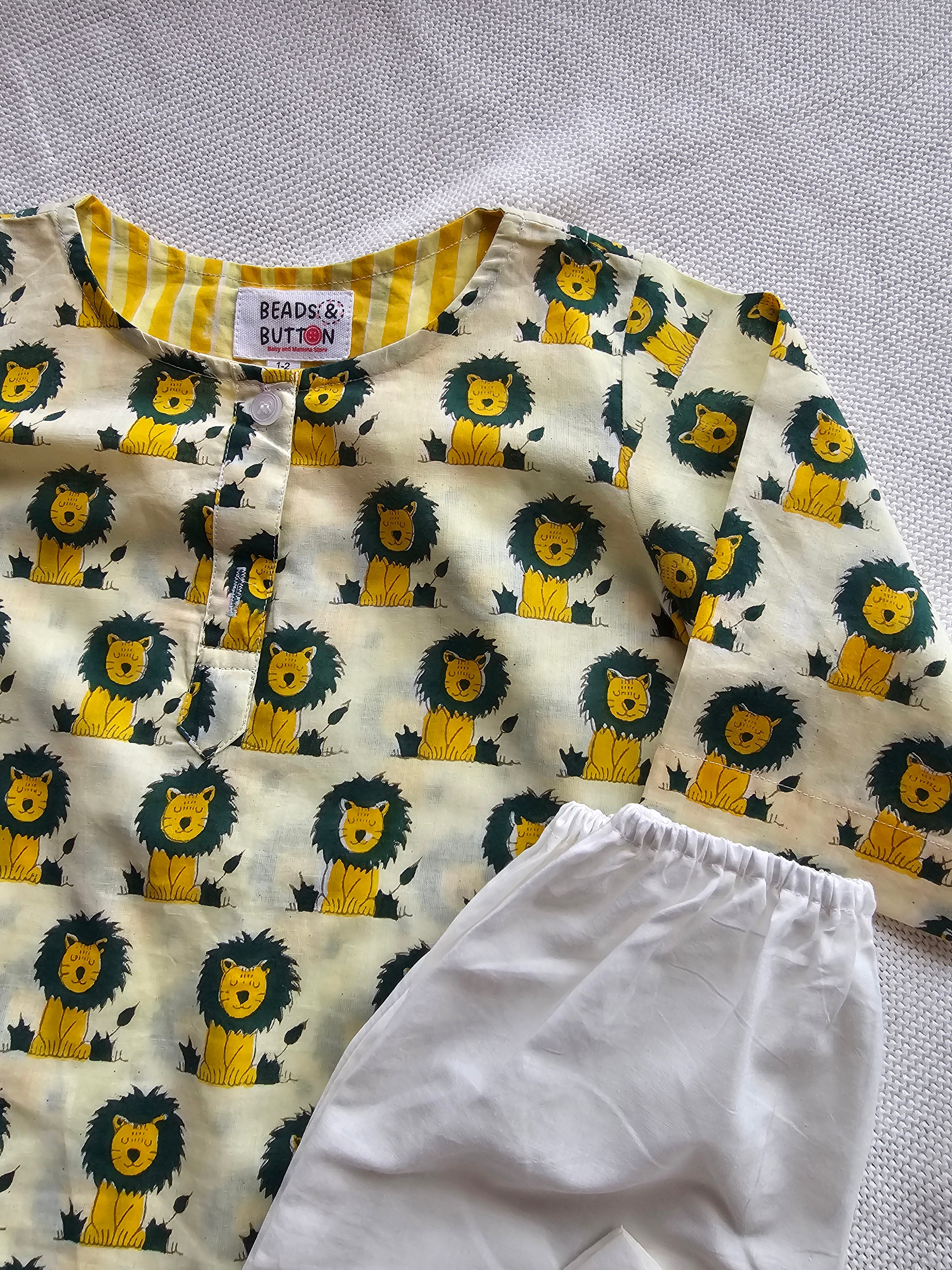 Green Sher Bachha Kurta Pajama Set