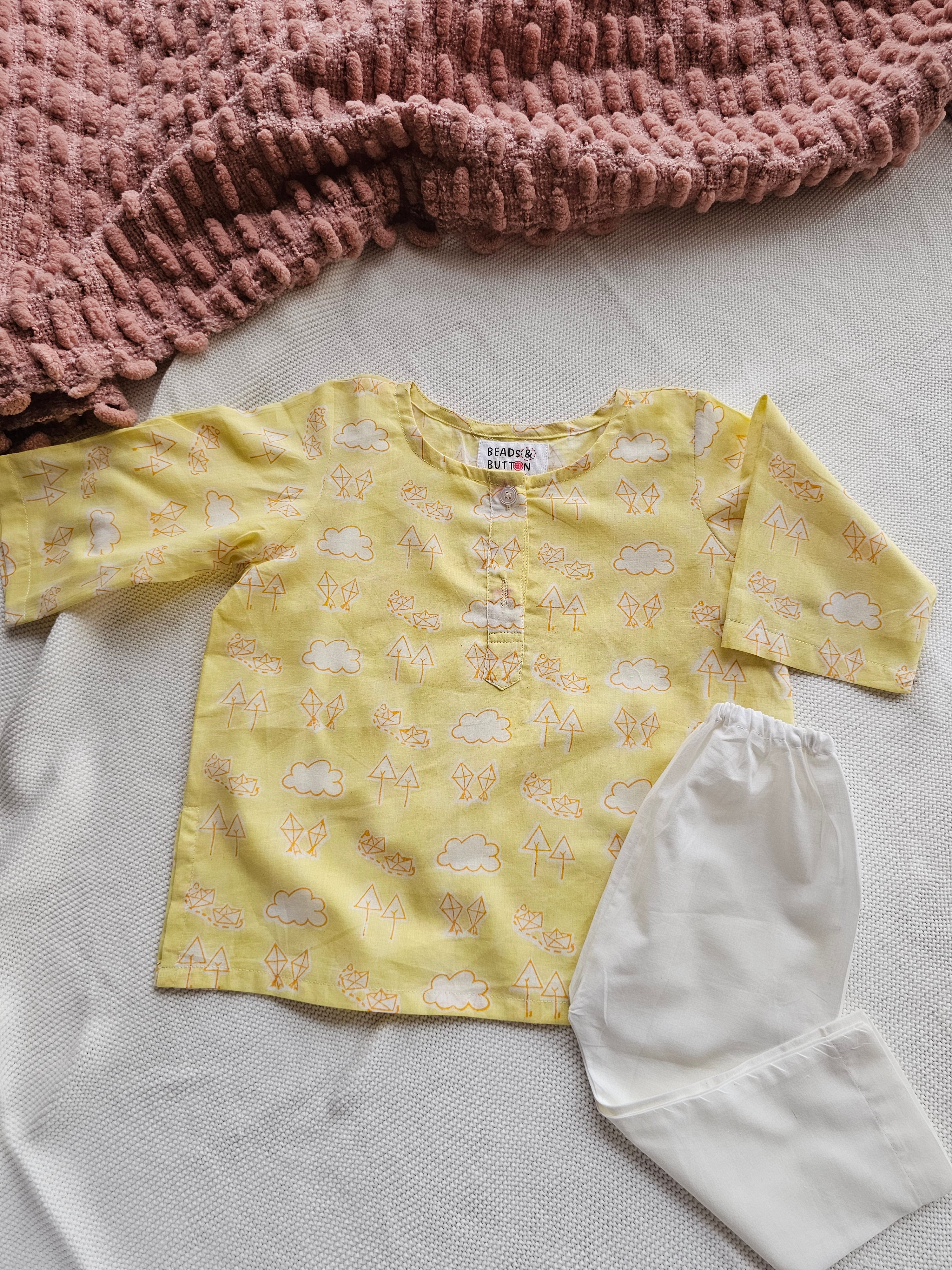 Yellow Bachpaniyat Kurta Pajama Set