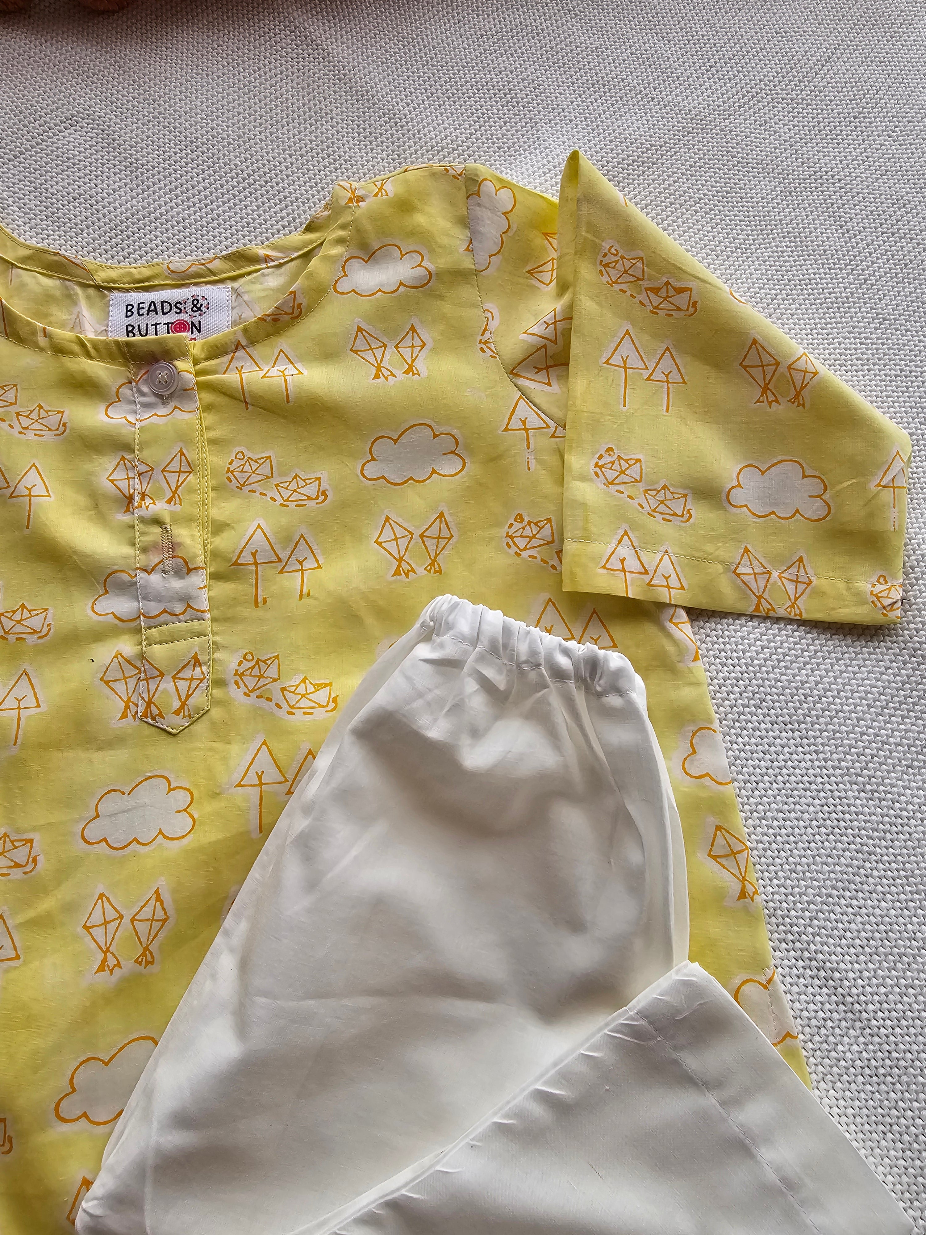 Yellow Bachpaniyat Kurta Pajama Set