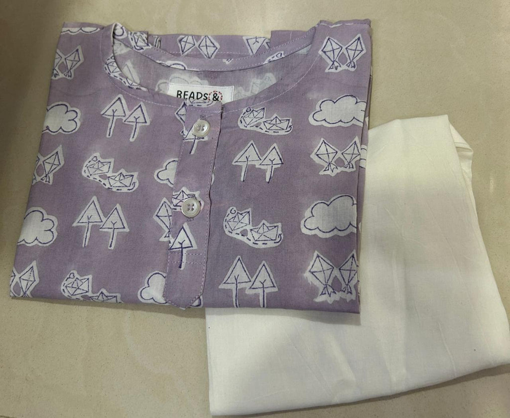 Purple Bachpaniyat Kurta Pyjama Set